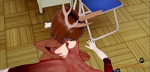  Furry Hentai - deer-rabbit & Horse boobjob and fucked - Anime Manga Japanese Yiff